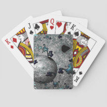Turquoise und Silver Mandelbrot Spielkarten