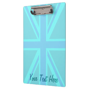 Turquoise Union Jack Flag Anpassen Klemmbrett