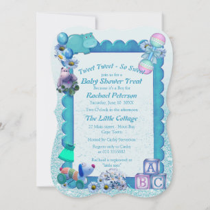 Turquoise Vert Bleu Cadre photo Invitation