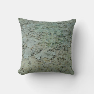 turquoise vert gris lichen abstrait motif coussin