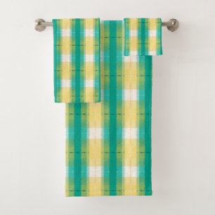 Turquoise vert jaune jaune blanc rayé Motif 