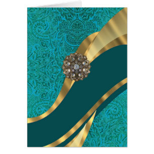 Turquoise vert vert damassé