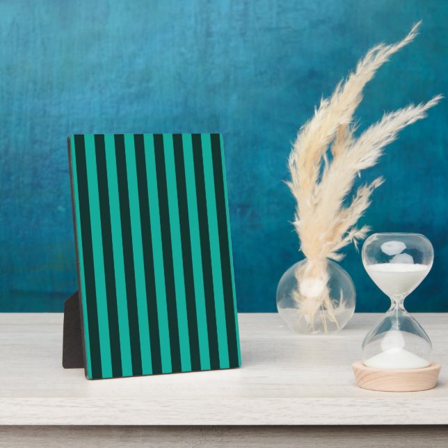 Turquoise Vertical Stripes Decor Fotoplatte (Seite)