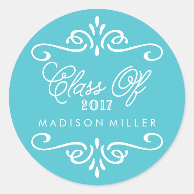 Turquoise vintage | Stickers Graduation (Devant)