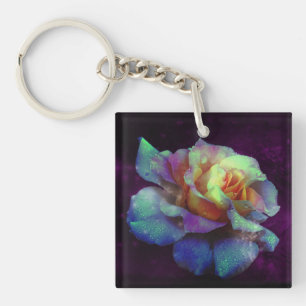 Turquoise, violette et rose jaune Porte - clé
