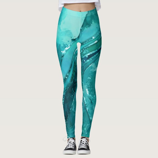 Turquoise vorlage:Flowing Abstract Leggings (Vorderseite)