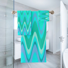 Turquoise Waves Badhandtuch Set