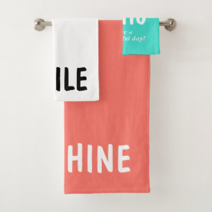 Turquoise White Coral Sunshine Smile Typographie