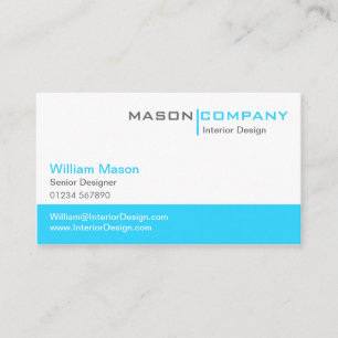 Turquoise & White Corporate Business Card Visitenkarte