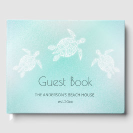 Turquoise White Turtles Gästebuch