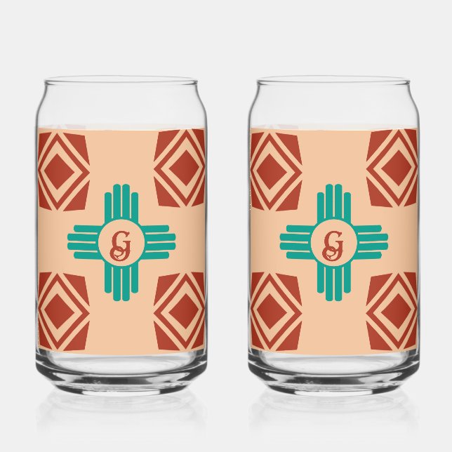 Turquoise Zia Tribal Brown Tan (Recto)