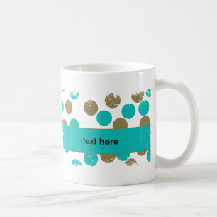 Turquoises points bleus et tans Mug frontalier en