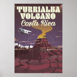 Turrialba Vulkan Costa rica Reiseplakat Poster