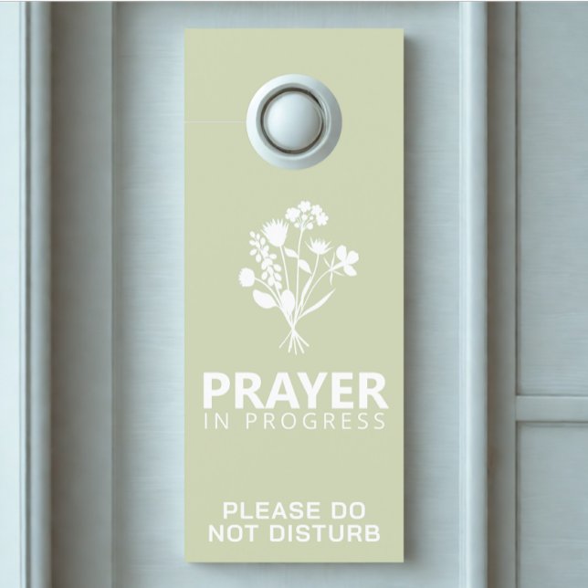 Türschaden des Gebet Text Weiße Blume Türanhänger (Modern custom prayer time do not disturb door hanger)