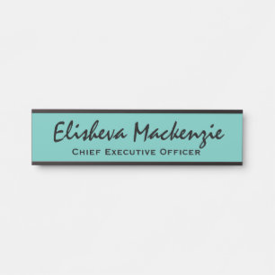Türschild Büro Türkises Blau Namensschild