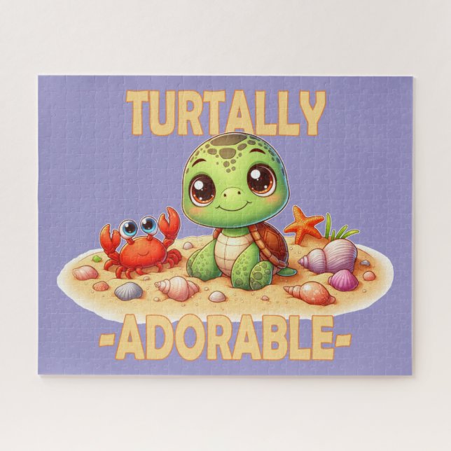 Turtally Adorable fun pudeln Niedlich Turtle Carto (Horizontal)