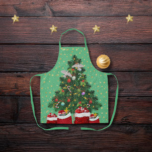 Turteltauben im Weihnachtsgrün Schürze