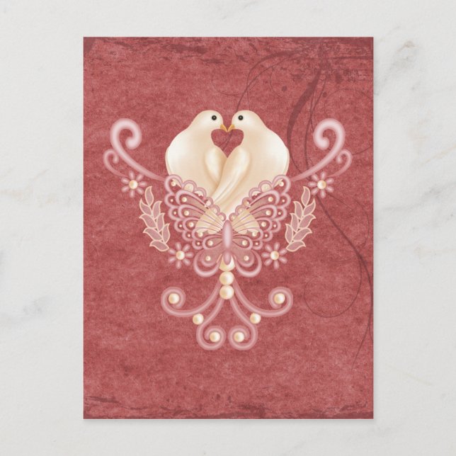 Turteltauben - Liebe Doves Postkarte (Vorderseite)