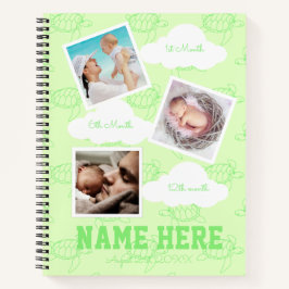 Turtle 1. Geburtstag Baby Milestone Gästebuch Notizbuch
