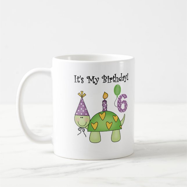 Turtle 6th Birthday Kaffeetasse (Links)