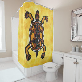 Turtle - Aboriginal Inspirred Art Painting Duschvorhang