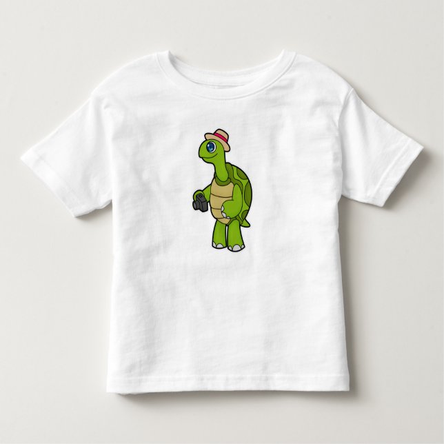 Turtle als Fotograf mit Kamera Kleinkind T-shirt (Vorderseite)