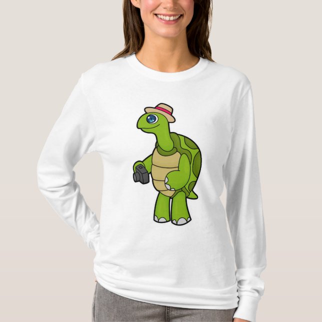 Turtle als Fotograf mit Kamera T-Shirt (Vorderseite)