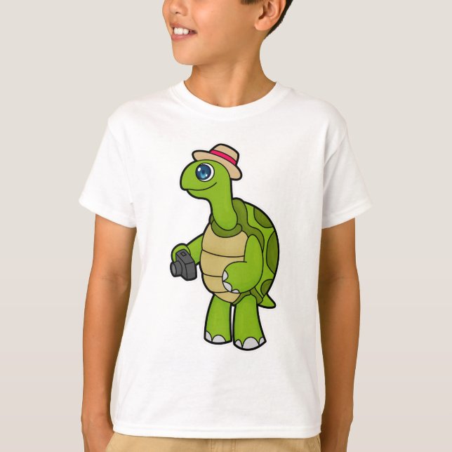 Turtle als Fotograf mit Kamera T-Shirt (Vorderseite)
