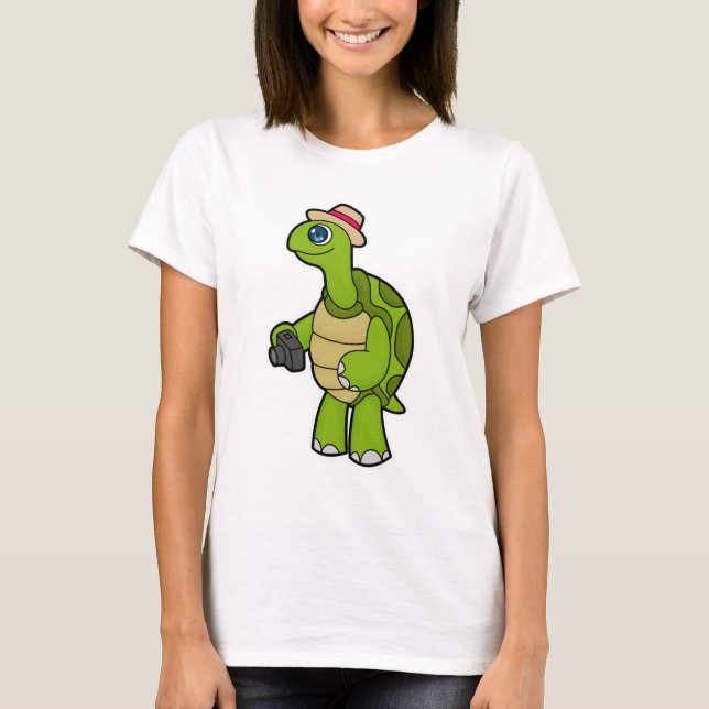 Turtle als Fotograf mit Kamera T-Shirt (Vorderseite)