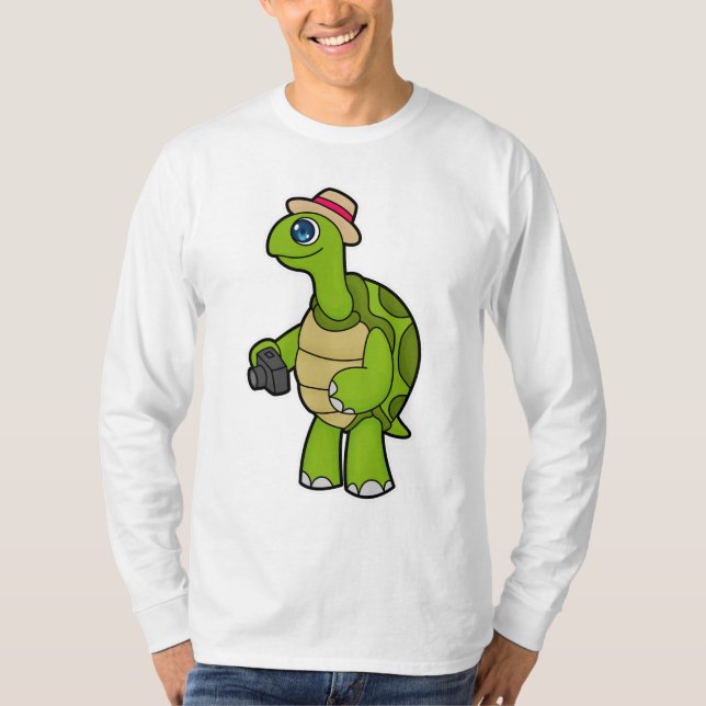 Turtle als Fotograf mit Kamera T-Shirt (Vorderseite)
