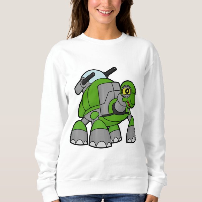 Turtle als Roboter mit Cannons Sweatshirt (Vorderseite)