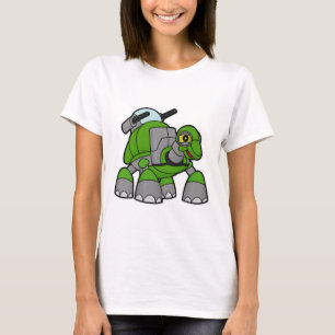 Turtle als Roboter mit Cannons T-Shirt