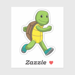 Turtle als Runner beim Laufen Aufkleber