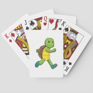 Turtle als Runner beim Laufen Spielkarten