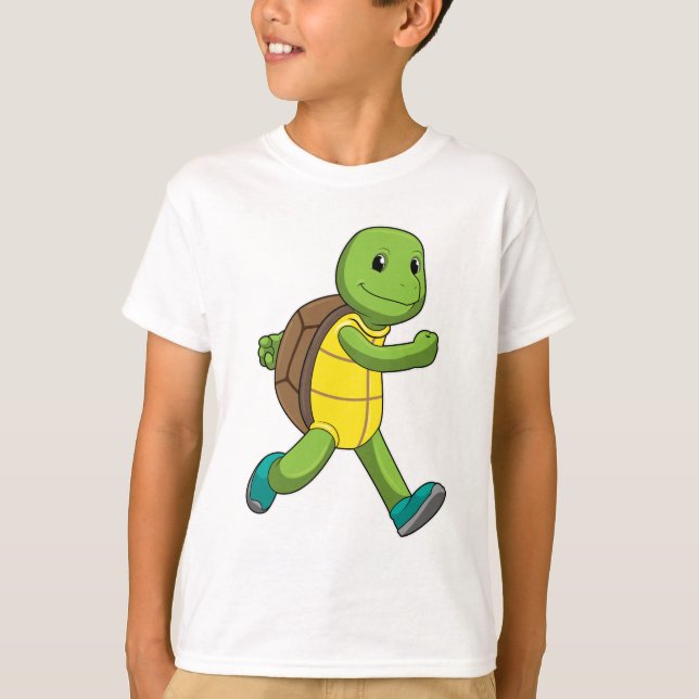 Turtle als Runner beim Laufen T-Shirt (Vorderseite)