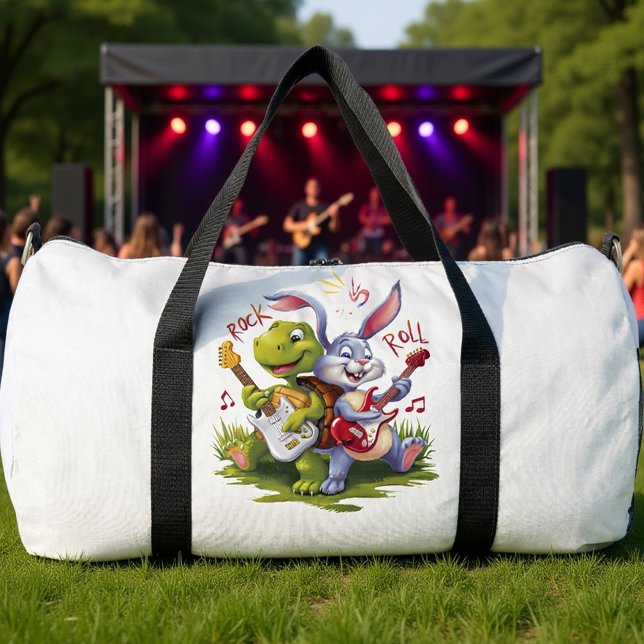 Turtle And Rabbit Rock Duo Duffle Bag (Von Creator hochgeladen)