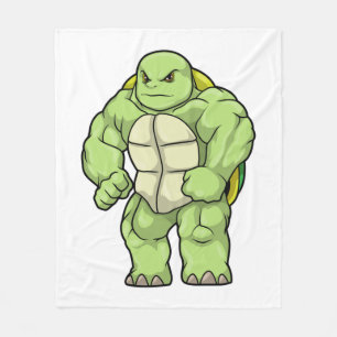 Turtle as Bodybuilder with Six pack Fleecedecke