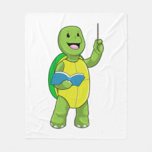 Turtle as Teacher with Book & Pointer Fleecedecke
