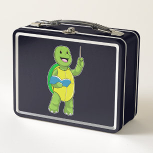 Turtle as Teacher with Book & Pointer Metall Brotdose