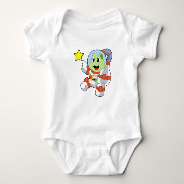 Turtle Astronaut Space Baby Strampler (Vorderseite)