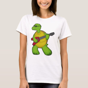 Turtle at Music mit Gitarre & Sonnenbrille T-Shirt