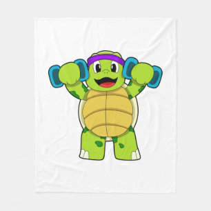 Turtle at Strength Training & Dumbells Fleecedecke