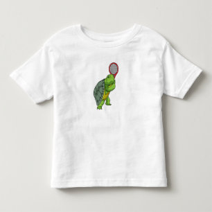 Turtle at Tennis with Tennis racket Kleinkind T-shirt