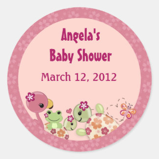 TURTLE Baby Dusche Rundaufkleber OUP Runder Aufkleber