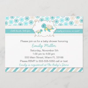 Turtle Baby Shower Einladung Unisex Aquamarin