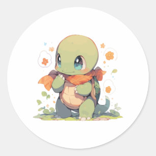 Turtle Baby Turtle Tank Lizard Runder Aufkleber