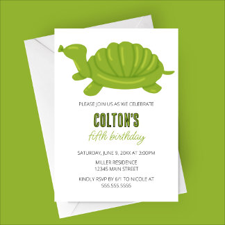 Turtle Balloon Animal Birthday Party Einladung