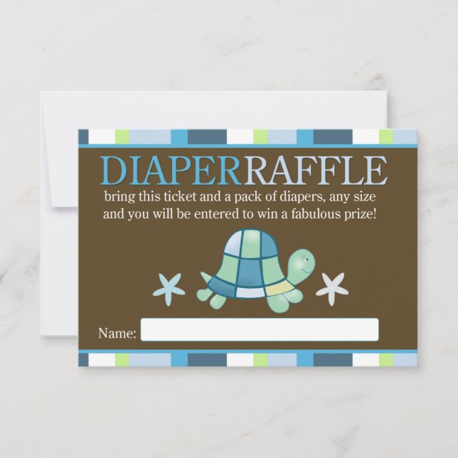 Turtle Bay Babydusche Windelwaschkarte Einladung (Vorderseite)