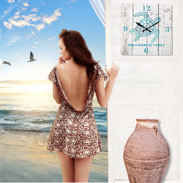 Turtle Beach House Bois Look Horloge murale