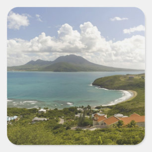 Turtle Beach, Südosthalbinsel, St Kitts, Quadratischer Aufkleber